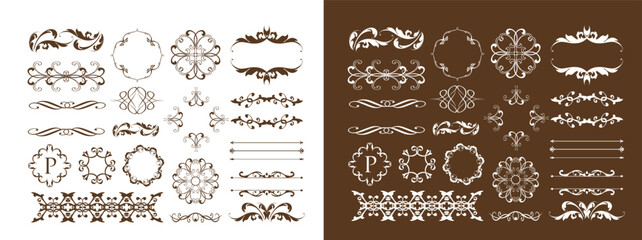 Vintage frame. Design template. Set of gorgeous frames.