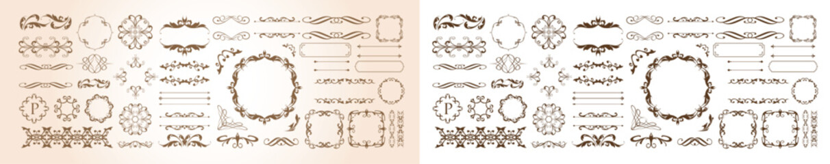 Vintage frame. Design template. Set of gorgeous frames.