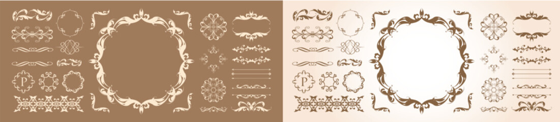 Vintage frame. Design template. Set of gorgeous frames.