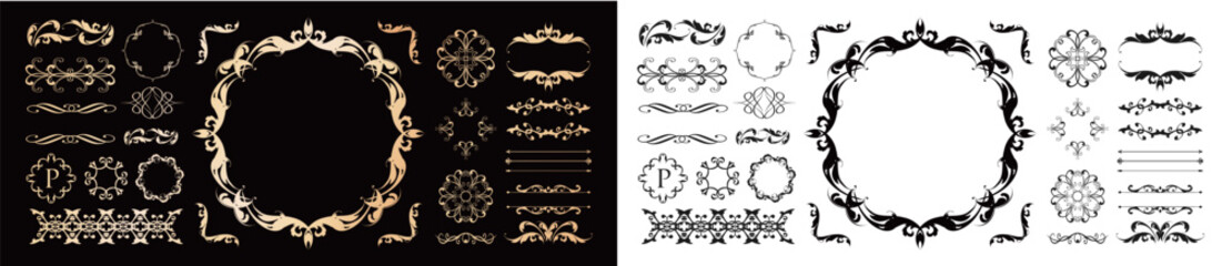 Vintage frame. Design template. Set of gorgeous frames.
