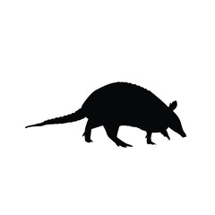 Armadillo Walking Silhouette – Wildlife Animal Illustration