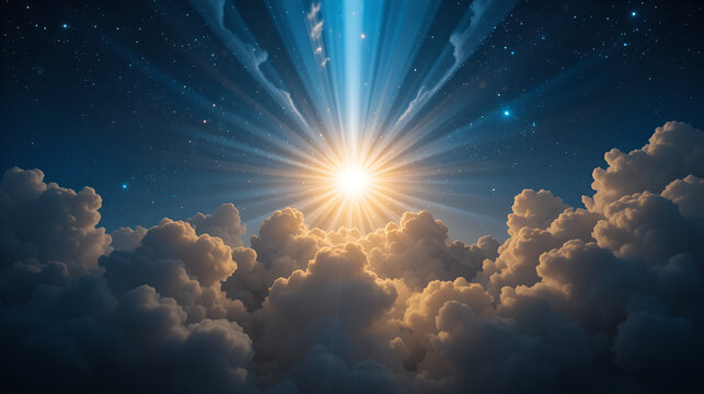 Heavenly light. symbolizing divine presence, spiritual illumination, gods love, grace and blessings