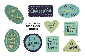 Cute Positive Quotes Stickers Collection