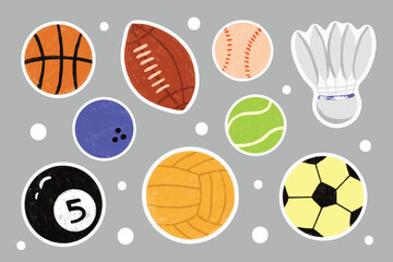 Sport Ball Sticker Illustration Collection