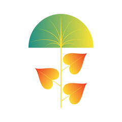 autumn leaf flat folk geometric style