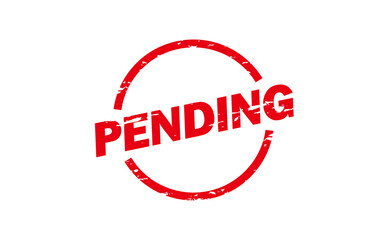 PENDING - Red Rubber Stamp With text PENDING
