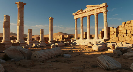 Fototapeta premium Ancient Greek Ruins of the Temple of Apollo in the Desert