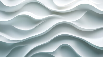 Fototapeta premium Abstract wavy forms in light grey and white