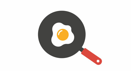 Sunny side up egg in pan vector illustration for cooking concepts