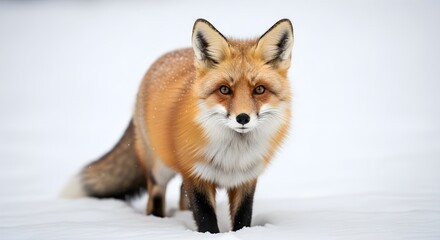 Curious Red Fox Snow