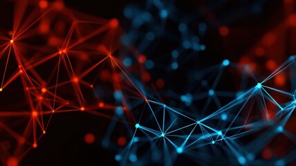 neon-lit abstract polygon network, continuous motion, futuristic communication overlay, sharp lighting contrast, digital aesthetic