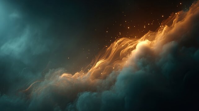 moody fog wall drifting upward with glowing particles, abstract cinematic smoke loop for video overlays, high resolution, seamless motion, dark ethereal ambiance