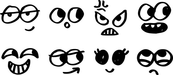 funny cartoon face sketch collection