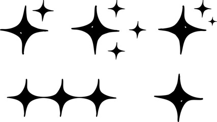 Obraz premium set of hand drawn sparkling star design element
