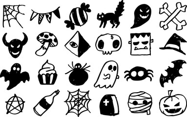 set of halloween cartoon element