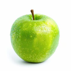 Fresh green apple with water droplets