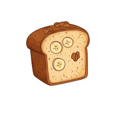 vector illustration of a banana bread