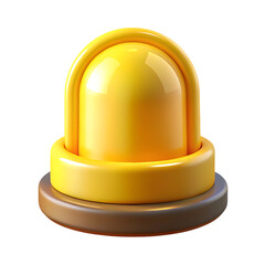 Fototapeta premium 3d illustration of yellow warning light beacon isolated on transparent background