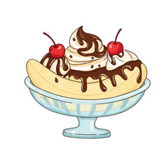 banana cake ice cream with cherry