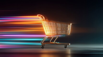 Gold cart with motion effect
