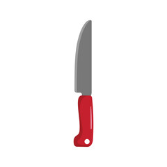 A Simple Kitchen Knife with a Red Handle for Food Preparation