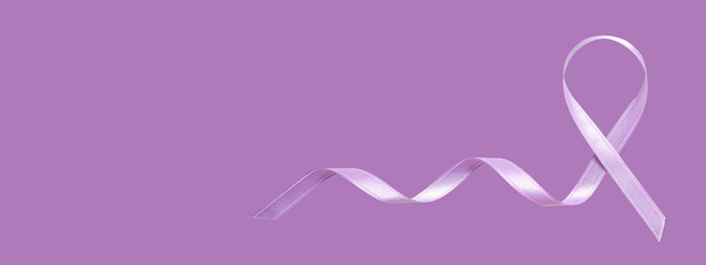 Purple ribbon signifies support for cancer research