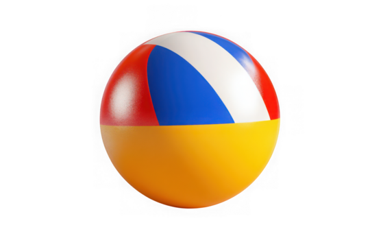 Colorful beach ball clipart vector illustration, summer fun, pool party, playful design element, kids toy, isolated on transparent background