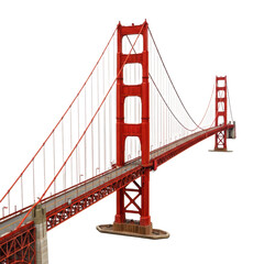Fototapeta premium Golden Gate Bridge PNG, Iconic San Francisco Landmark Graphic Isolated on Transparent Background