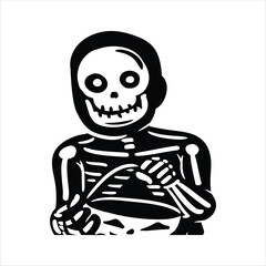 Lineart Skeleton Character Vector Illustration Minimalist Lineart Style