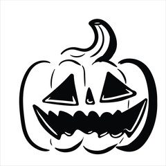 Lineart Jack O Lantern Item Vector Illustration Minimalist Lineart Style