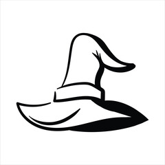 Lineart Witch Hat Item Vector Illustration Minimalist Lineart Style