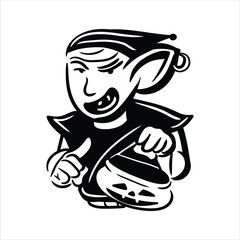 Lineart Goblin Character Vector Illustration Minimalist Lineart Style