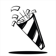 Lineart Confetti Item Vector Illustration Minimalist Lineart Style