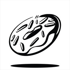 Lineart Donut Item Vector Illustration Minimalist Lineart Style