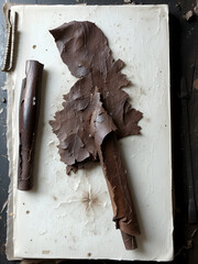 A special form that is used for cutting pieces of leather.