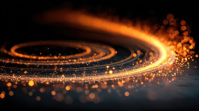 Abstract fiery concentric circles