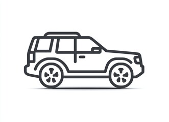 SUV outline icon, side view, bold lines, simplified