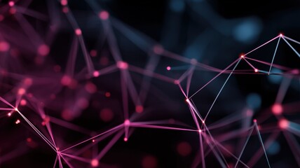 glowing geometric neon low poly mesh animation, digital communication visualization, sleek modern interface feel, dark tech background