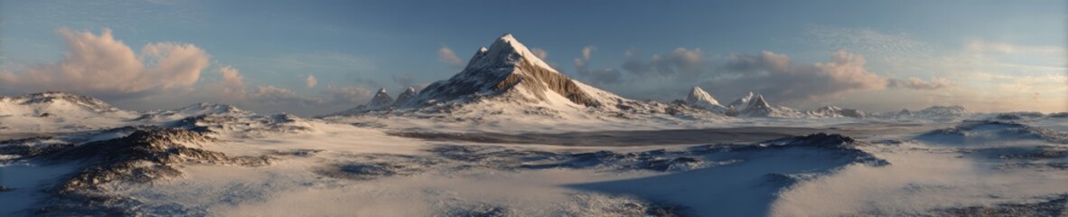 Obraz premium Snowy mountain landscape hdr panoramic view