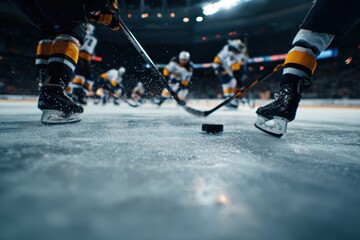 Obraz premium Hockey players skating