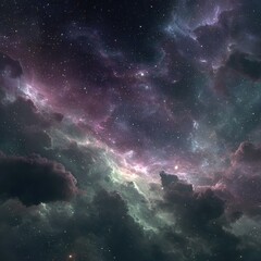 Obraz premium Cosmic nebula, swirling hues, starry expanse