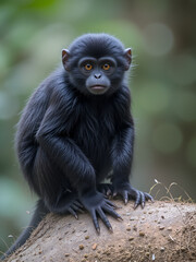 Obraz premium Central American Spider Monkey - Ateles geoffroyi, beautiful endangered spider monkey from Cental American forests, Costa Rica.