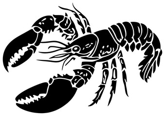 Silhouette of a Solitary Slipper Lobster Crawling Across the Seabed