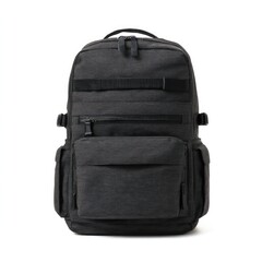 Naklejka premium Dark gray backpack with multiple pockets and straps