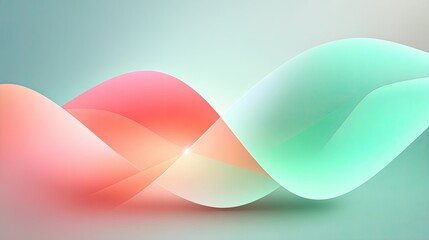 Abstract flowing shapes in soft pastel colors