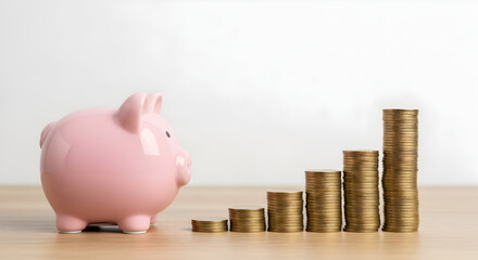Financial Growth Savings Piggy Bank Money Coins Investment Banking Wealth Management Financial Planning Retirement Plan
