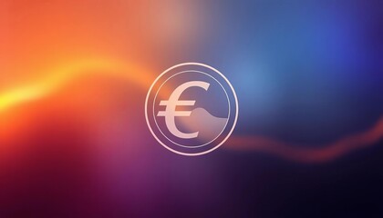 Fototapeta premium Minimalist outline icon of a euro coin Suitable for web and app design, outline, digital currency