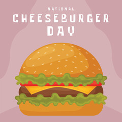 National Cheeseburger Day Vector Illustration.