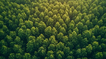 Naklejka premium Dense forest canopy from above