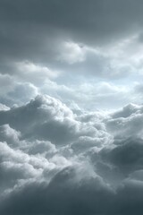 Obraz premium Gray clouds, bright light, stormy sky